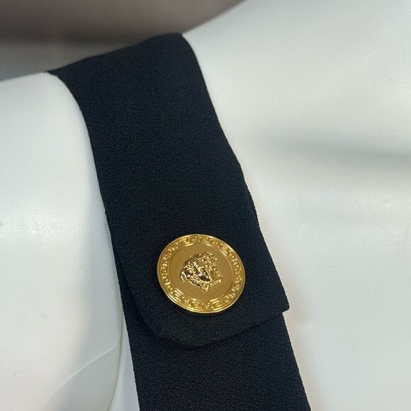 Versace Cady Enver Medusa Scoop Neck Black Little Mini Dress NWT - Picture 4 of 13